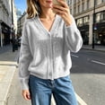 thumbnail image 5 of ABSUYY Womens Cropped Fuzzy V Neck Cardigan, Button Down Knit Sweater Jacket, Soft Casual Top,Size S, 5 of 5