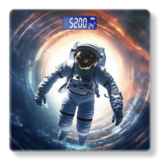 High Precision Body Weight Scale Smart Bathroom Scales with Large LCD Display(400lbs),Decorative for Bedroom-Astronaut In Space Suit Floating Through Wormhole