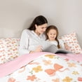 thumbnail image 4 of Manfei Kawaii Floral Bow Twin Bedding Sets 7-Piece for Kids Girls,Teens Chic Flowers Bowknot Bedding Comforter Set,Pink Reversible,Luxury Bedroom Decor, 4 of 7