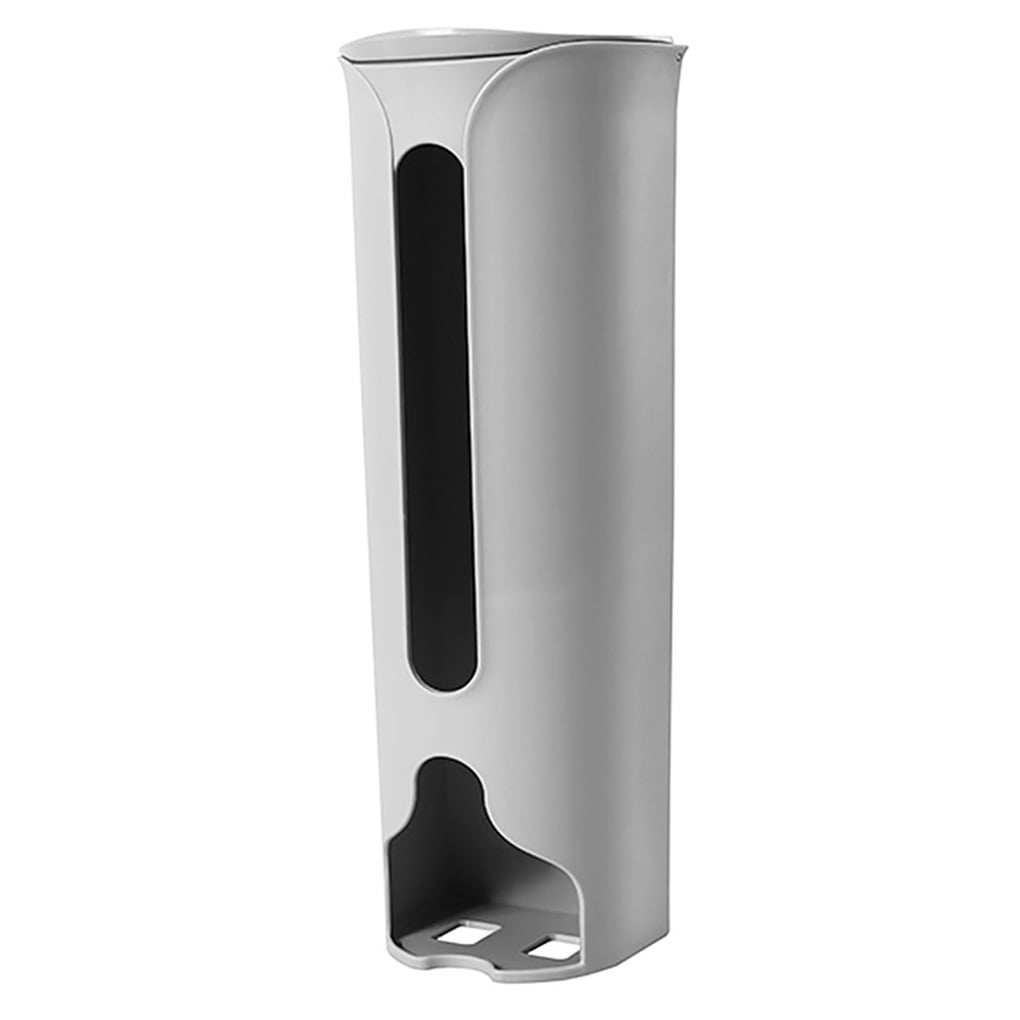Discount.Home Kitchen Wall-Mounted Plastic Bag Storage Holder Garbage Pouch Saver Organizer Dispenser, Gray