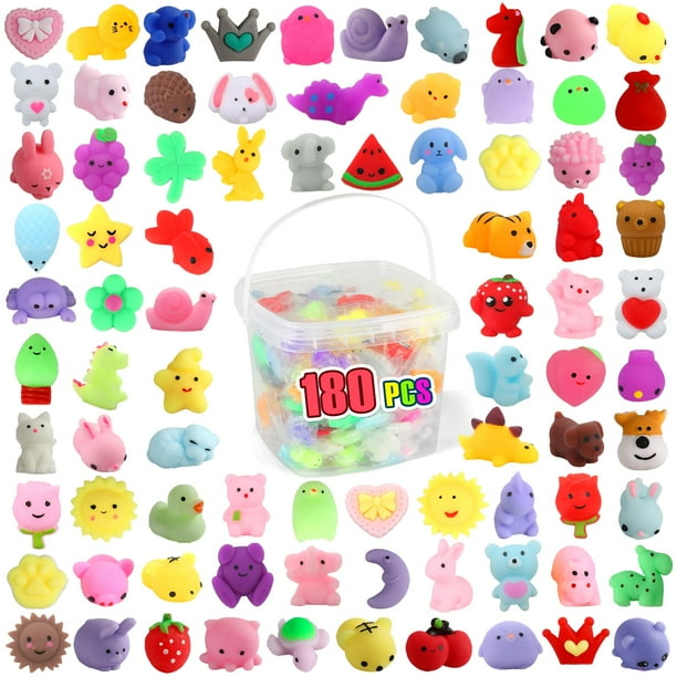 Squishy Toys Siwarm, paquete de 180 unidades para niños de 4 a 8, 8 a 12 años, con caja del tesoro