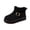 Black, variant on Women Snow Boots Round Toe Buckle Strap Thick Soled Fleece Lined Warm Boots Comfort Flock shoes for Fall Winter Casual Outdoor Daily Wear