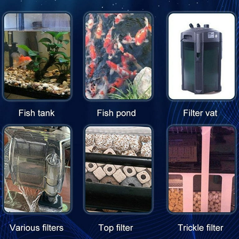 fish pond filter accessories TARARIUM Tank Small Filter for 100-200 Gal. Tank Crystal 420GPH Biochemical Filtration Powerful Submersible Water Pump Large Aquarium A pressurized bead filter Replacement Sponge Filter Media Pads
