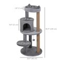 thumbnail image 2 of Grey Cat Tree Tower with Condo & Scratching Posts - 41" Multi-Level Tower for Living Room & Bedroom - Sturdy, Plush & Sisal Design for Cats Up to 10lbs, 2 of 7
