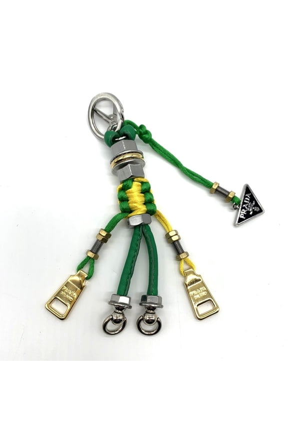Pre-Owned Prada Robot Charm Leather x Metal Mint Pop String PRADA