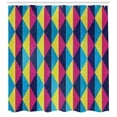 thumbnail image 3 of Ambesonne Vintage Shower Curtain, Sixties Triangle Motifs, 69"Wx70"L, Multicolor, 3 of 3