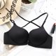 thumbnail image 5 of Gibobby Brasieres Deportivos Para Mujer Hebilla frontal Volver Moda Superficie ligera sexy Sin anillo de Ropa interior Femenina pequeño Sujetador de primavera y verano(Negro,85C), 5 of 5