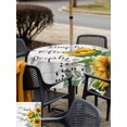 thumbnail image 5 of Outdoor Tablecloth with Umbrella Hole for Patio/Picnic/Party/Camping, Yellow Sunflowers Waterproof Table Cloth Square Cover Washable, Farmhouse Floral Rustic Botanical Grey Wood (54"x 54"), 5 of 8