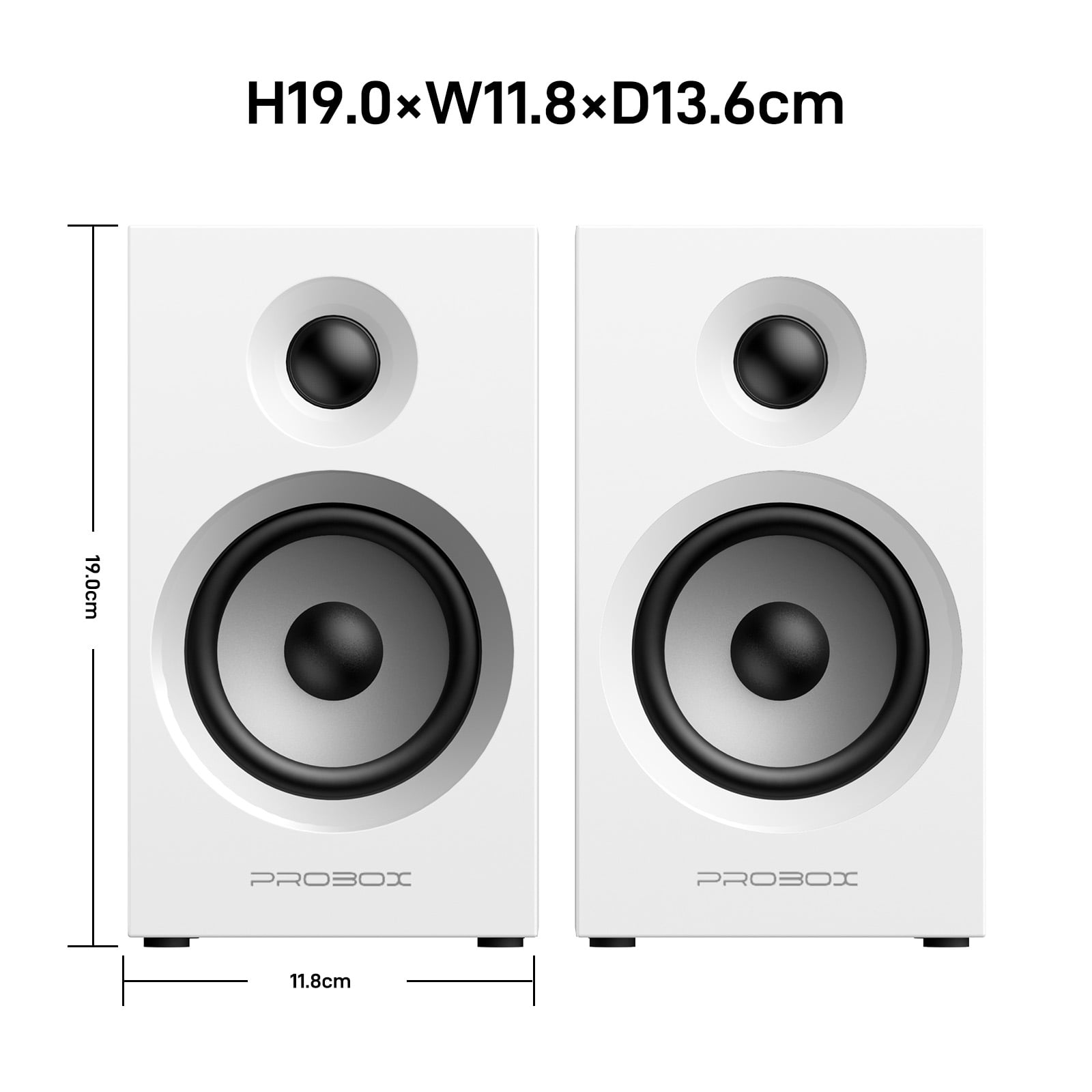 BT16 Active Bookshelf Speakers 3.5" Woofer with 1" Tweeter, 60W RMS-Bluetooth 5.3, Built-in 24bit DAC Dynamic 3D 2.0 Surround Sound, Computer Gaming PC Speakers - White