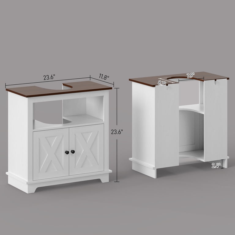 kinkin✩.*˚ Kleankin Modern Farmhouse Bathroom Sink Cabinet, 23.5