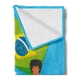 thumbnail image 2 of Brazil Soft Flannel Fleece Blanket, Brazilian Musicians Tropical Characters Entertaining and Waving a Flag, Cozy Plush for Indoor and Outdoor Use, 70" x 90", Deep Sky Blue Multicolor, by Ambesonne, 2 of 5