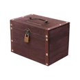 thumbnail image 4 of Hucha, caja de madera, adorno, caja de monedas portátil, del Tesoro, caja de dinero para apartamento, escritorio, granja, decoración del hogar, Marron oscuro Macarena Cofre del tesoro, 4 of 8