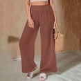 thumbnail image 2 of Mgmyaa Wide Leg Pants Women, Plus Size Womens Slacks, Loose Wide Leg Pants, High Waist Straight Casual Pants, Palazzo Pants Casual Lounge Pant Trousers, 2 of 5