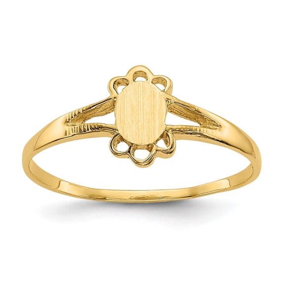 Auriga Fine Jewelry 10k Yellow Gold Fancy Signet Ring for Women Size- 3
