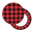 thumbnail image 2 of Haiem Buffalo Plaid Red Black Cushion Round Bar Chair Seat Cover Bar Chair Cushion Covers Elastic Washable Bar Chair Cover,Protects from Scratches and Stains-13 inch, 2 of 7