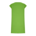 thumbnail image 3 of ZZwxWA Summer Dresses for Women Casual Loose Soft Cotton Linen Tshirt Short Dresses Short Sleeve Round Neck Solid Mini Sun Dress Green L, 3 of 6