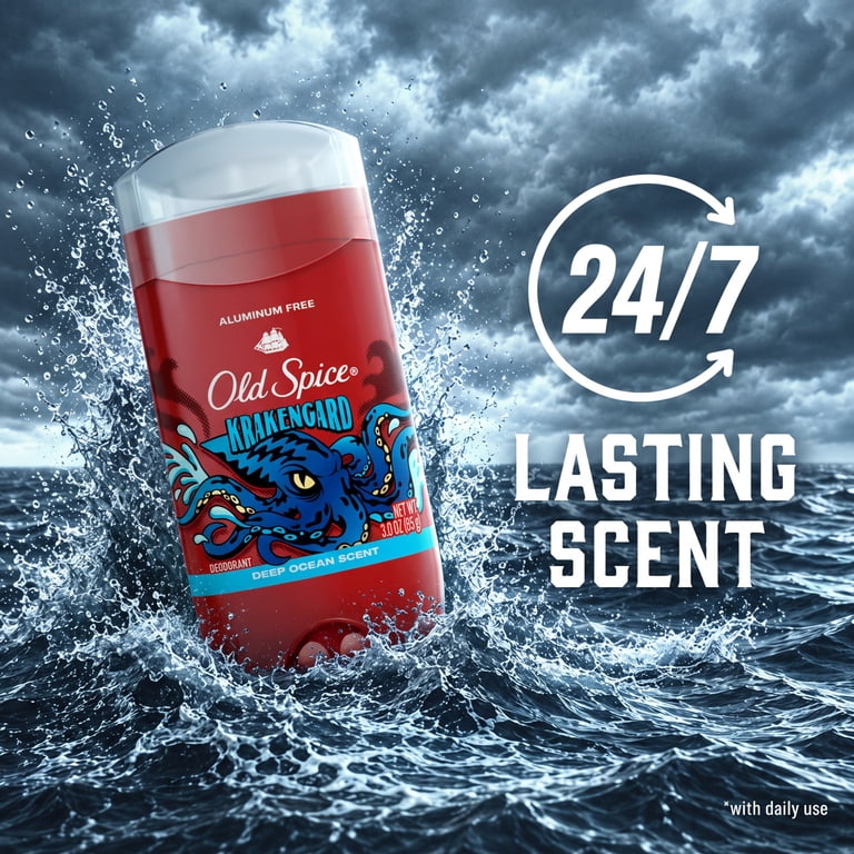 Old Spice Aluminum Free Deodorant for Men, Stick, Krakengard, 3.0