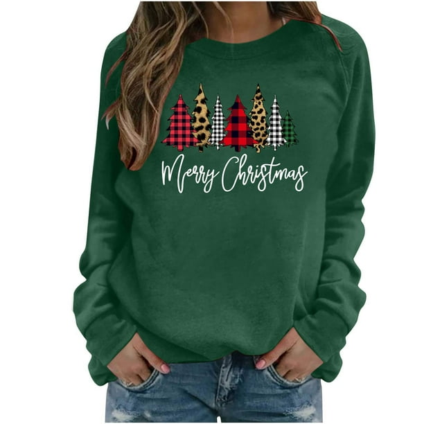 Sudaderas Con Capucha de Navidad Para Mujer Blusa de Manga Larga Suelta Con Estampado de Moda Tops Casuales Odeerbi ODB191672