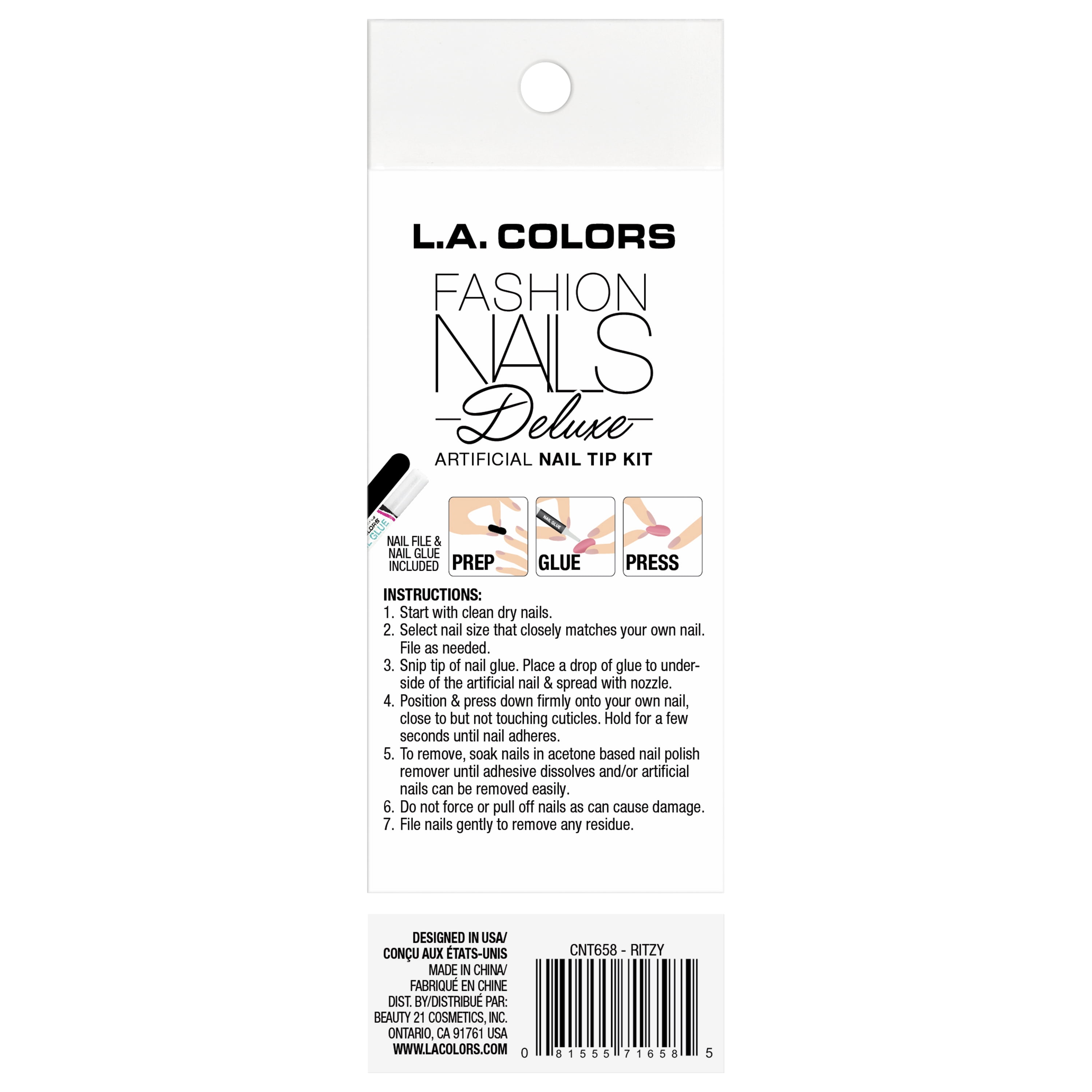 L.A. COLORS Fashion Nail Deluxe, Nail Tips, Ritzy 24 Pieces