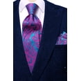 thumbnail image 6 of Hi-Tie Purple Blue Paisley Ties for Men Woven Silk Necktie Pocket Square Cufflink Set Wedding Business, 6 of 6
