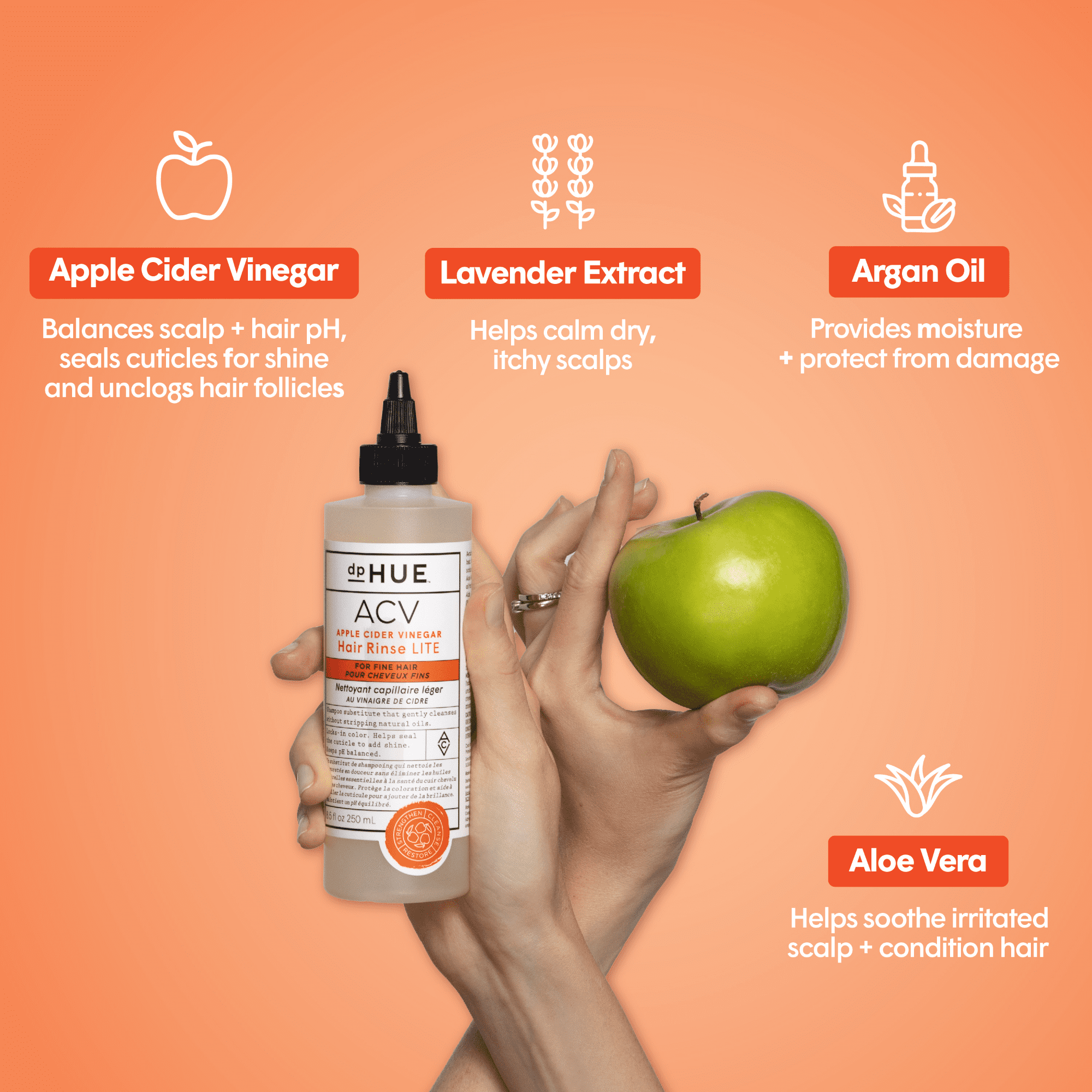 dpHUE Apple Cider Vinegar Hair Rinse Lite, 20 fl oz