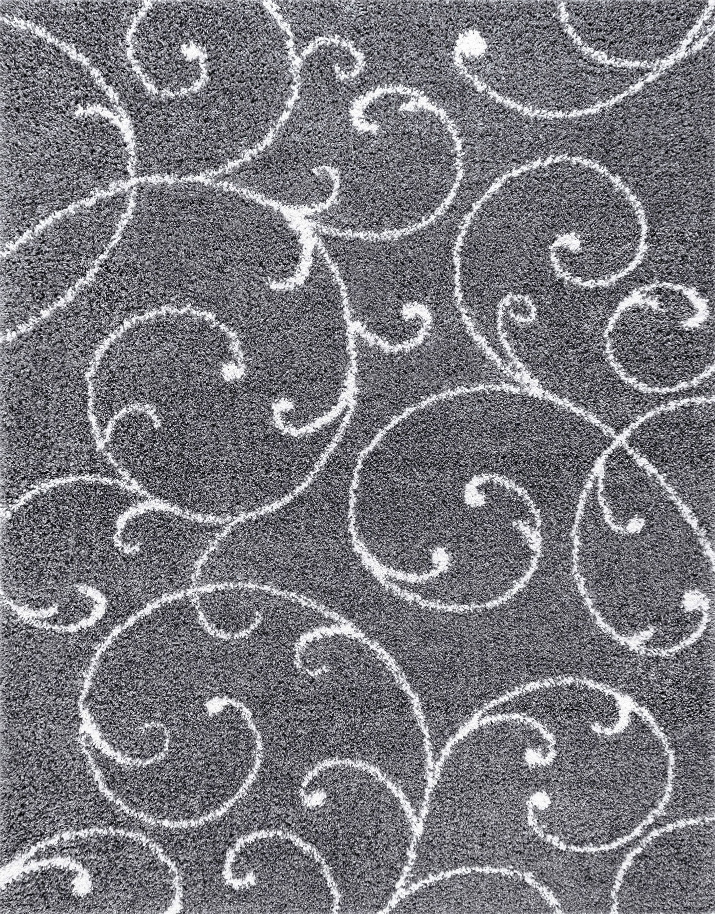 Bliss Rugs Transitional Floral 8'9'' x 12'2'' Gray and White Polypropylene Indoor Area Rug, 8'9'' x 12'2''