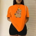 thumbnail image 3 of Playera Blusa De Familia Capybara Ropa Para Mujer Capibara Color Anaranjado Talla Chica Marca Emil SaEs, 3 of 4