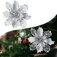 thumbnail image 4 of Glitter Flowers Tree Ornaments - Artificial Floral Decor for Wedding Christmas Tree New Year Wreath, 4 of 4