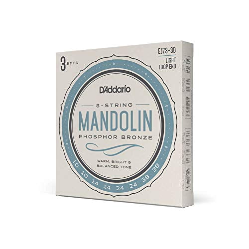 D'Addario EJ73 Mandolin Strings, Phosphor Bronze Light 10-38, 3 Sets EJ73-3D