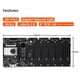 thumbnail image 2 of Btc-D37 Placa Base Para Minería Sin Elevador 8 Gpu Bitcoin Crypto Etherum Mining Set Con 4Gb Ddr3 1600Mhz Ram 1037U 128Gb Msata Ssd Cable De Alimentación sonducket EL012466-00, 2 of 6