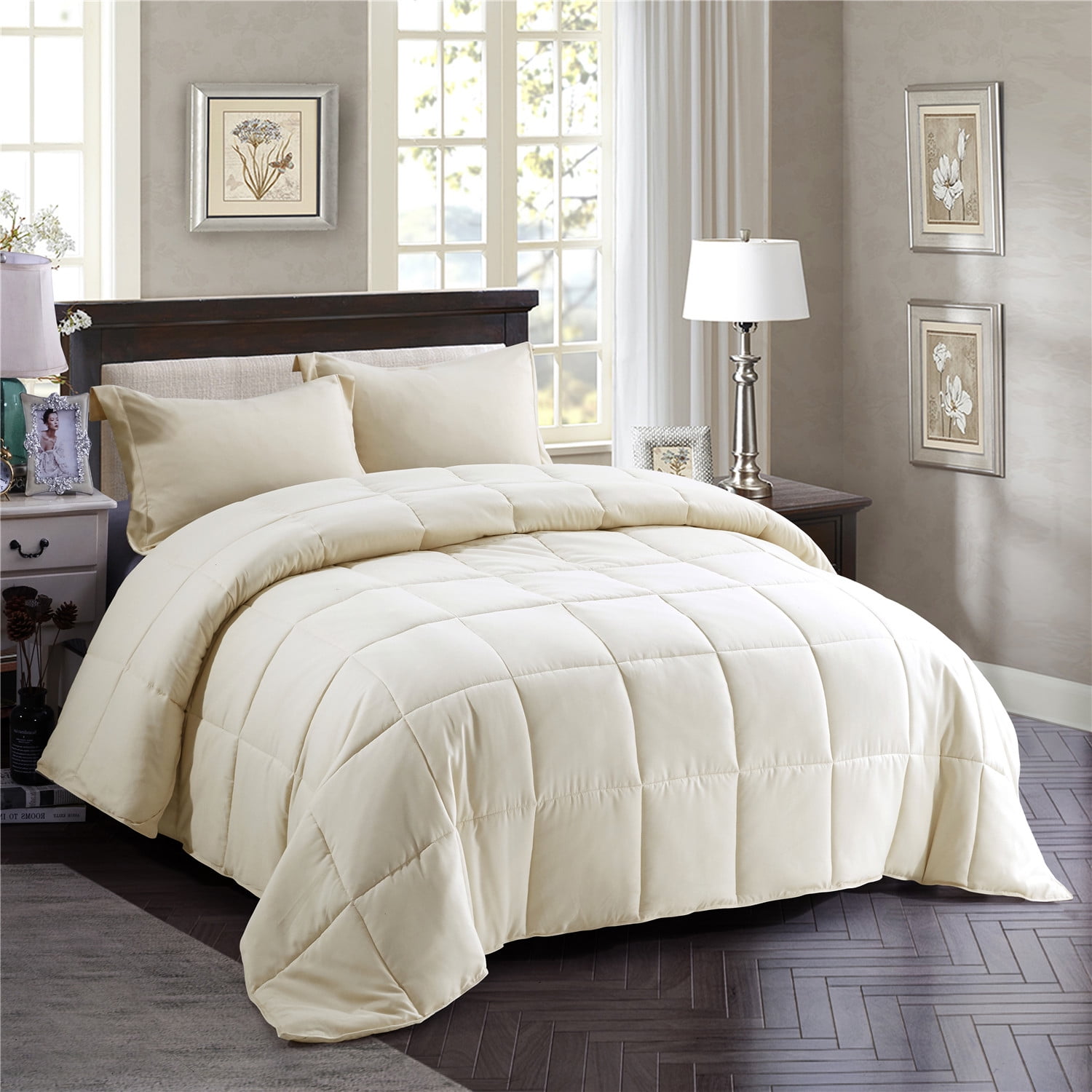 Details about   3 Pieces Embossed Down Alternative Comforter Bedding Set With Sham Pillow Cases
