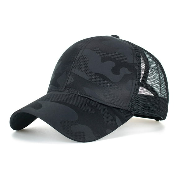 Bunenne Baseball Cap Trucker Hat Snapback Hats for Men Beach Hop Cap Fashion Hat Breathable Hip Sun Baseball Men Hat Women Baseball Caps Men's Hats & Caps Visor Hats for Women Black One Size