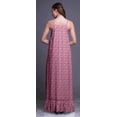 thumbnail image 4 of Bimba Light Pink2 Artistic Flower Nightwear For Women Printed Nightgown Spaghetti Strap Maxi Dress Sleepwear X-Large, 4 of 5