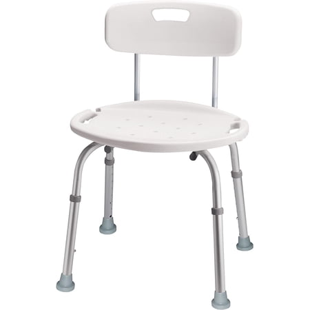 Carex Shower Chair With Back, Bath Chair and Shower Seat For Elderly, Handicap, and Disabled, 350lbs, Easy Assembly