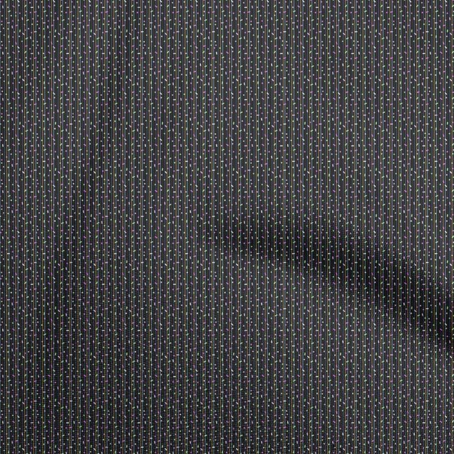 oneOone Cotton Poplin Twill Black Fabric Vertical Stripes With Geometrical Fabric For Sewing Printed Craft Fabric By The Yard 56 Inch Wide