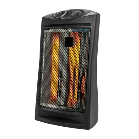 Comfort Zone 1,500-Watt Electric Quartz Infrared Radiant Tower Heater with 3 Heat Settings and Overheat Protection, Black