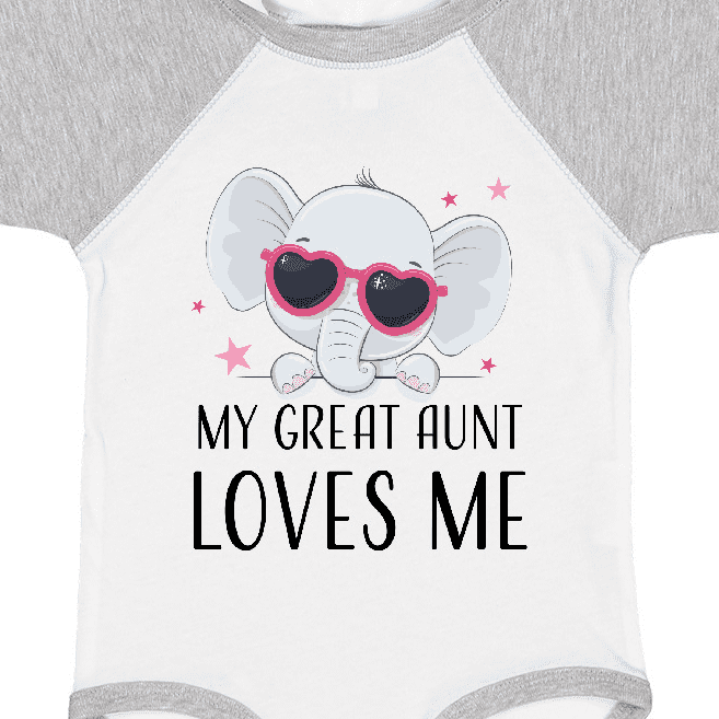Inktastic Elephant My Great Aunt Loves Me Boys or Girls Baby Bodysuit