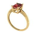 thumbnail image 2 of 1 ctw Solitaire Anniversary Ring for Women | Radiant Cut Natural Garnet | Hyperallergenic Solid 18K Yellow Gold, 2 of 5
