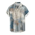 thumbnail image 4 of UVEASISHA Mens Beach Dress Shirt Big and Tall Tie Dye Print Vacation Shirts Short Sleeve Button Down Shirts Casual Cuban Collared Shirts Vintage Holiday Shirt Clearance Sales, 4 of 5