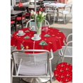 thumbnail image 4 of Outdoor Tablecloth with Umbrella Hole and Zipper, Christmas Tree Round Table Cloth 60 Inch Waterproof Tablecloth, Red Xmas Candy Cane Stars Winter Holiday Picnic Table Cover for Patio Camping, 4 of 7