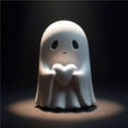 thumbnail image 1 of Fiudx Decoración del hogar Adorno de fantasma lindo con dedo medio para Halloween Figura de fantasma para Halloween Adorno de corazón para Halloween, 1 of 3
