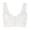 White, variant on Front Zipper Wireless Floral Lace Bra Sexy Deep Adjustable Elastic Bralette Comfy Bra (White, M)