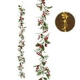 thumbnail image 2 of 2m/6.56ft 20 LEDs Christmas Garland String Light Battery Powered Red Berry Garland Light Holly Leaves Wreath for Christmas Tree Thanksgiving Party Decoration, 2 of 9