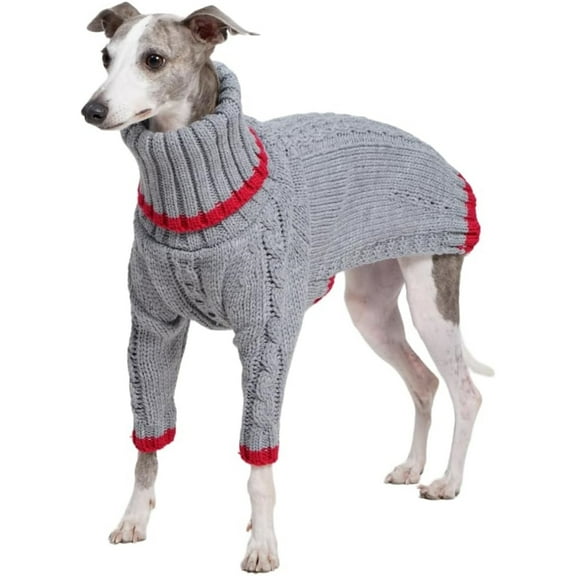 UOSIA Italian Greyhound Clothes, Warm Sweater for Whippets, Two-Legged Turtleneck Dog Onesie