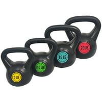 4-Piece BalanceFrom Wide Grip Kettlebell Exercise Fitness Weight Set (5lb/10lb/15lb/20lb) (50lbs total)