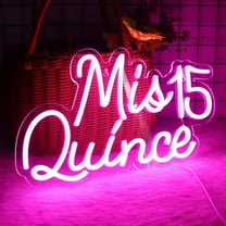 JFLLamp Mis15 Quinceanera Neon Sign, Red, 9.7x16.2 inches, USB-powered for Parties, Birthdays, Girls’ Bedrooms, Photo Studio Decor