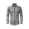 thumbnail image 4 of Men's Shirts Long Sleeve Button Down Striped Casual Linen Dress Shirts, 4 of 7
