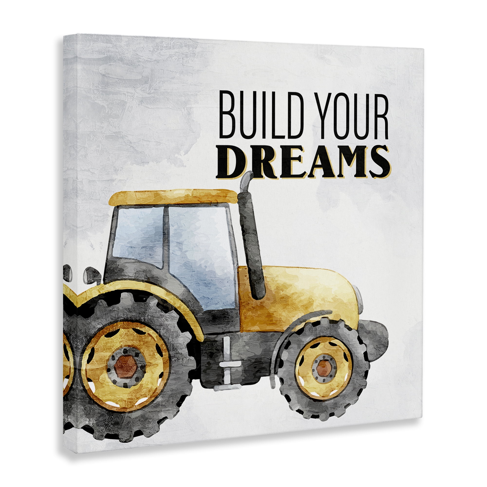Stupell Industries Build Your Dreams Phrase Transportation Painting Wrapped Canvas Art Print Wall Art, 30 x 30