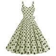 thumbnail image 2 of Htigea Womens Polka Dot A-Line Dress Vintage Cocktail Party Swing Dresses Summer Sleeveless Elastic Open Back Sundress Army Green,XL, 2 of 4