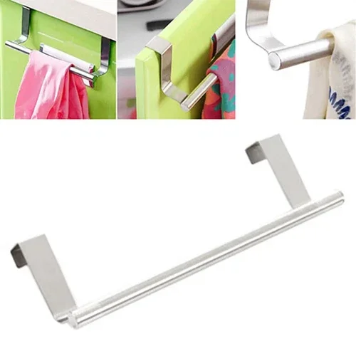 Over Cabinet Door Towel Rack Bar Hook Kitchen Storage Bathroom Shelf Holder Usa